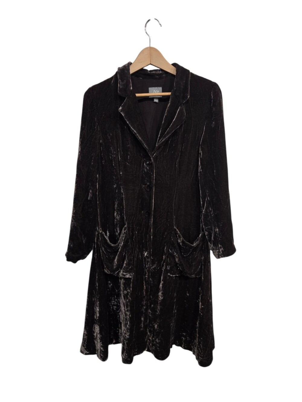 J Jill Crushed Brown Crushed Velvet Duster Boho Jacket